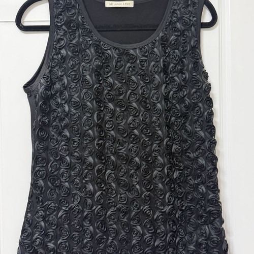 Black blouse large with floral pattern