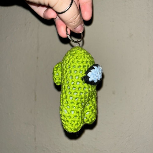 Among Us knitted doll green new
