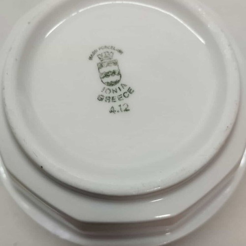 Set of 12 porcelain cups with saucers Jacobs Ionia used