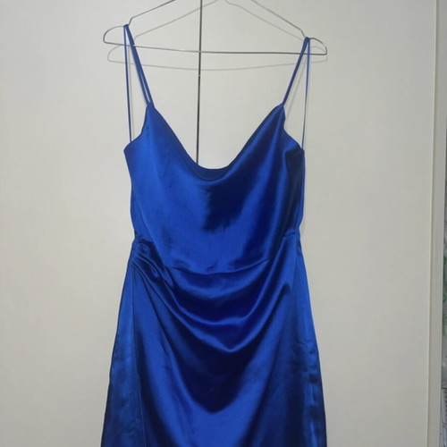 zara blue silk dress ZARA. Short blue dress with brooch. TM – Hibuy market main image 0