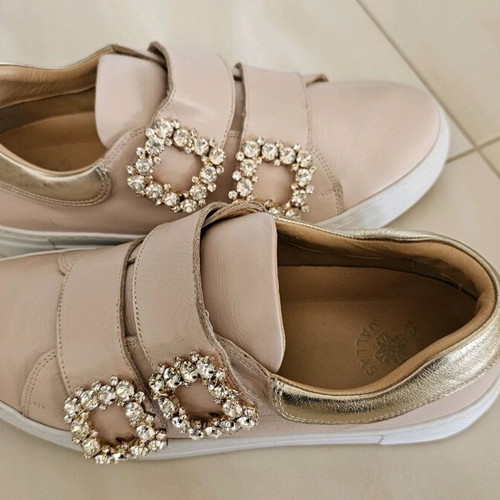 Tsakiris Mallas leather sneakers size 40 like new, pink and gold