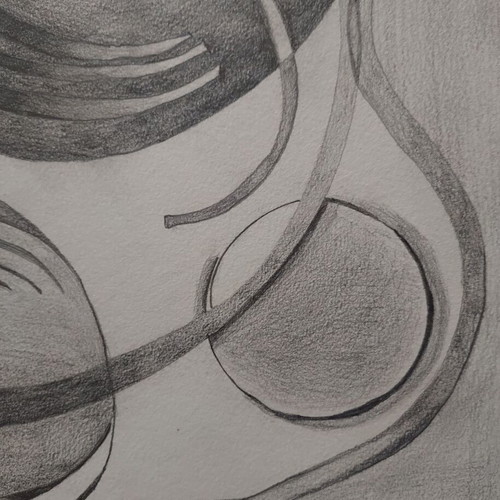 Modern handmade pencil drawing A3 size new