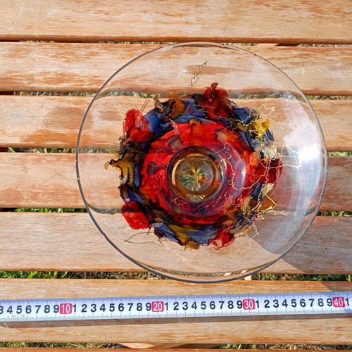 Vintage glass bowl used with design