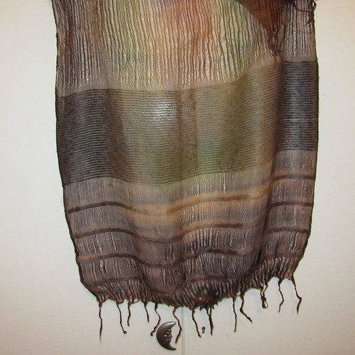 Silk women's scarf airy elegant, new, earth tones