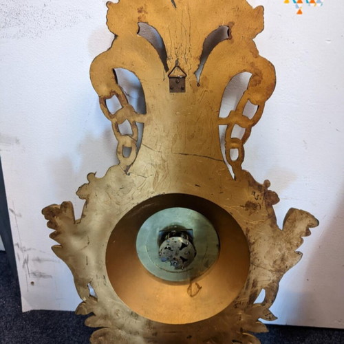 Wall clock Louis XVI style used, mid-20th century, with thermometer