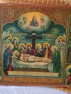Religious icon Epitaffios Thrinos wooden, like new