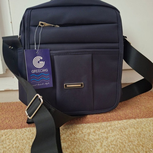 Men's shoulder bag with crossbody strap blue new