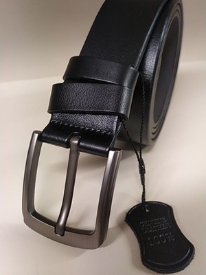 Genuine leather belt black new, size 130