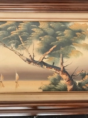 Oil painting "Serenity on the Horizon" like new, framed 50x60 cm