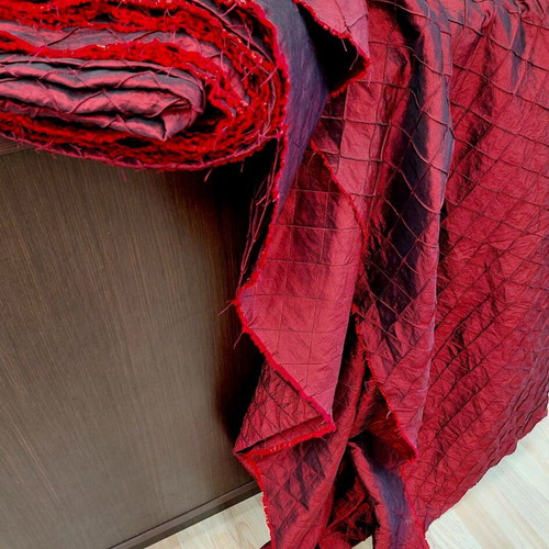 Taffeta curtain grenadine red 3 meters height 2.80m new
