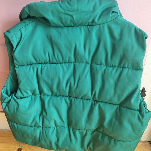 Pull & Bear sleeveless jacket used, green, size S