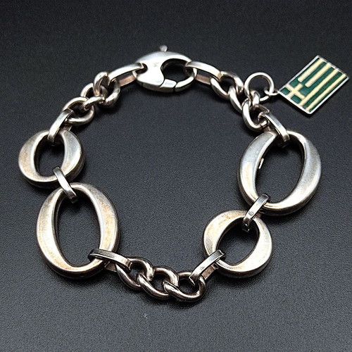 Loisir Silver Bracelet 925 with Greek Flag Charm like new