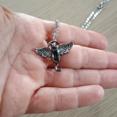 Cat Angel Pendant Necklace new, 18-inch chain