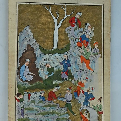 Sakhnameh miniature used, hand-painted artwork from Persian epic