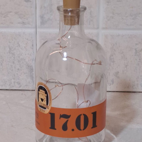 Decorative Tsipouro Bottle 17.01 Makryonitis Syros Distillery with LED lights like new