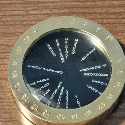 Golden Brass Paperweight Glass Magnifier like new for desk decoration