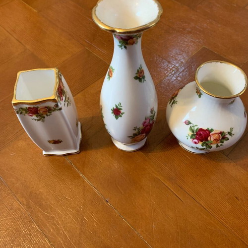 Royal Albert Old Country Roses βάζα σαν καινούργια, σετ 3 τεμαχίων