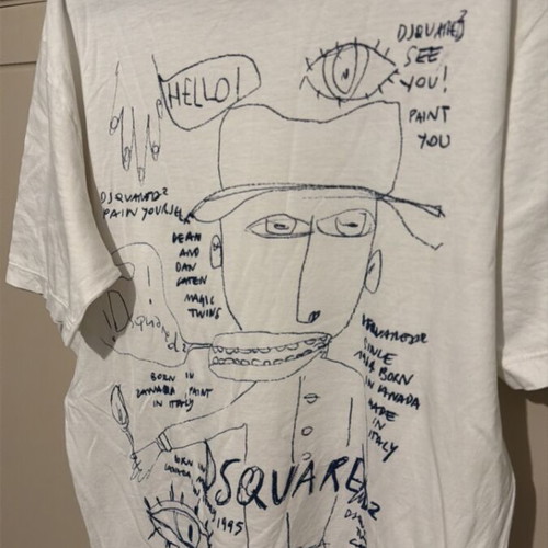Dsquared T-shirt with embossed print, like new, white and blue