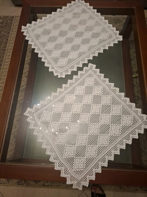 Handmade crochet towels set of 2 like new 50x50