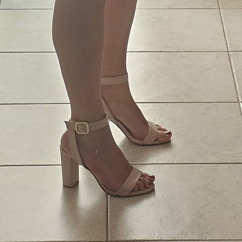 Sante sandals like new, open pink, 8cm heel
