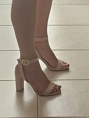 Sante sandals like new, open pink, 8cm heel