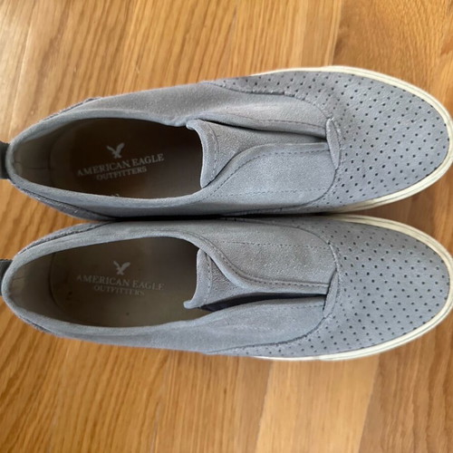 American Eagle shoes used, gray flat loafers size 37.5
