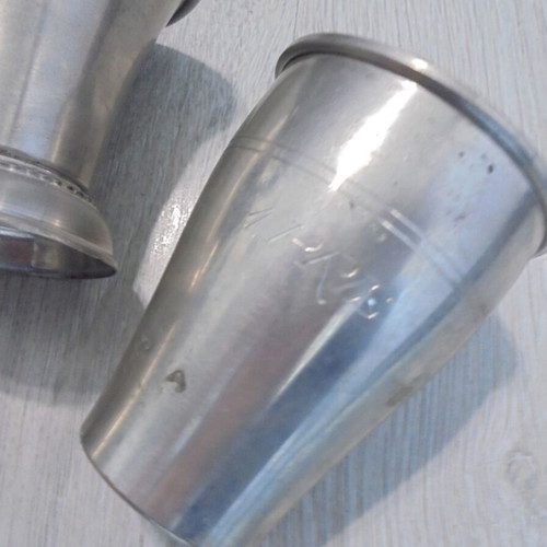 Svensk Tenn vintage pewter cups set of 3 used