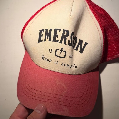 Emerson Trucker Cap used, size 58, red and white