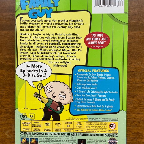 Family Guy DVD Volume Four like new, Region 1, no Greek subtitles