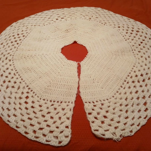 Handmade knitted cape unfinished
