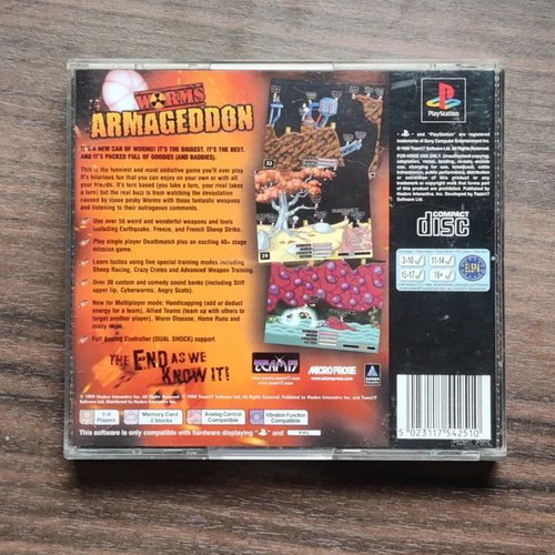 Worms Armageddon PS1 used with manual and cover