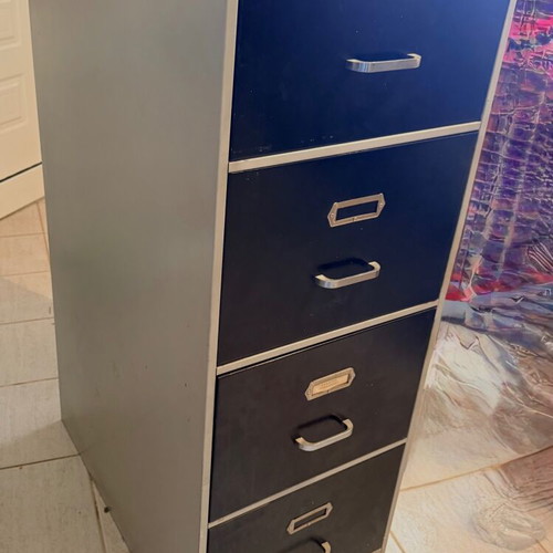 Metal drawer unit with 4 levels used, office storage