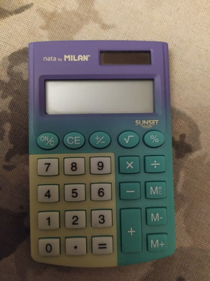Milan Sunset pocket calculator, 8 digits