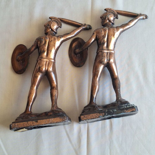 King Leonidas Vintage Metal Bookends Set of 2