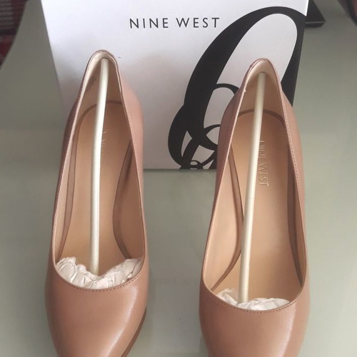 Nine West women's leather pumps used, beige-pink, size 37