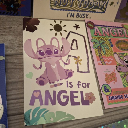Disney Lilo & Stitch Angel set of 9 collectible mini art prints new