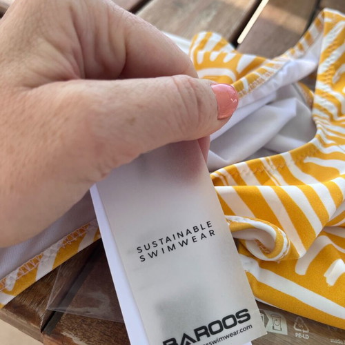 Baroos bikini new, size L, white and yellow