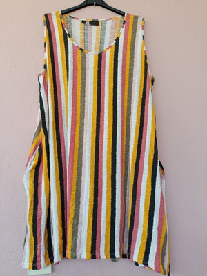 bpc Plus Size XXL sleeveless striped summer dress with pockets