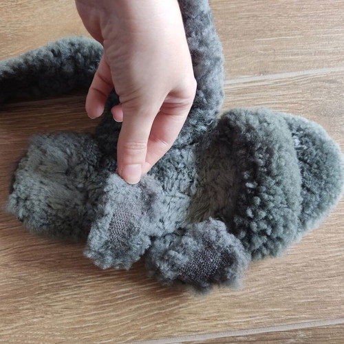 EMU Australia Jacana adjustable slippers used, grey with merino wool