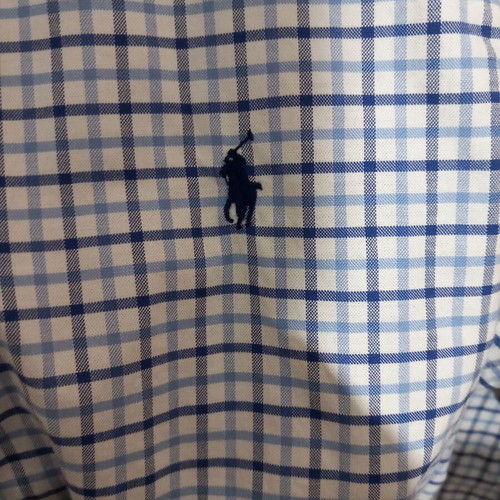 Ralph Lauren Medium shirt, stretch fit Oxford, white and blue