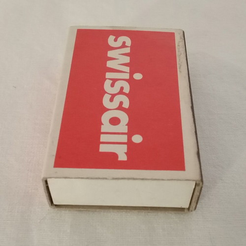 Swissair matchboxes used, set of 4, 1970s memorabilia