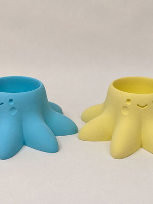 Σετ OctoPot 3D Printed γλάστρες 2τμχ με σχέδιο χταποδάκι μικρή και μεγάλη