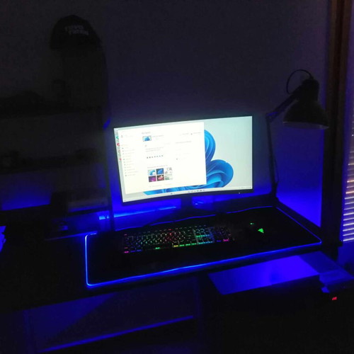 Gaming study desk with LED lighting like new, modern design