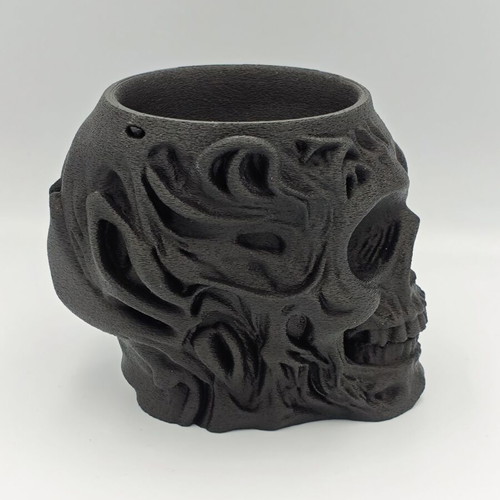 Skull Pencil Holder 3D Printed Black Matte PLA