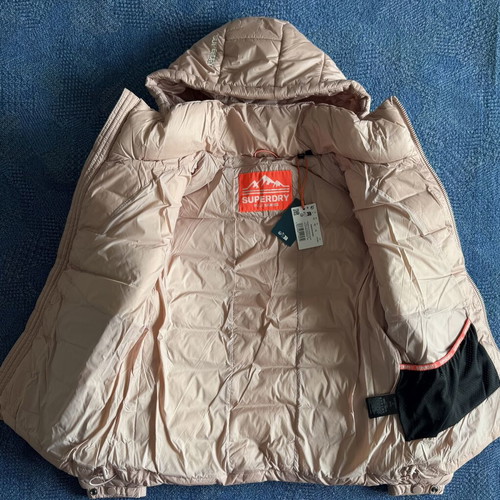 Superdry Hooded Fuji Padded Jacket, women's, vintage blush pink