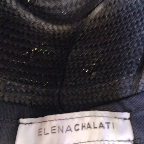 Elena Chalati straw fedora hat used, hand-painted cherries, size M