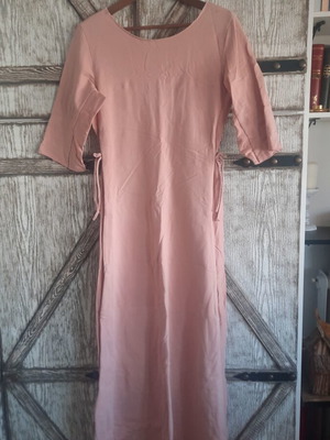 Dress pink, used, sweatshirt fabric with side cords