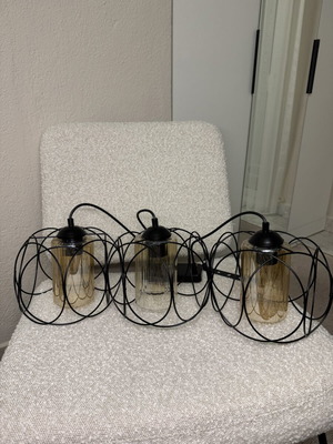 Modern ceiling light with 3 glass shades like new