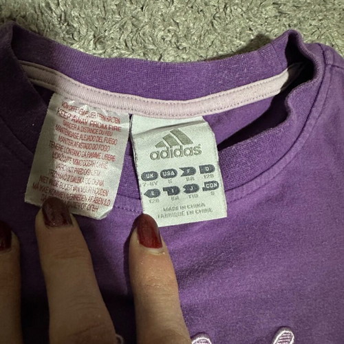 Adidas short-sleeve girls' t-shirt like new, size 128 cm
