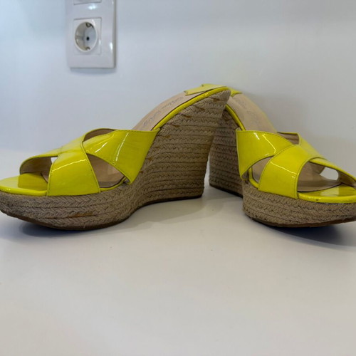 Fratelli Karida platform heels used, fluo yellow, size 39